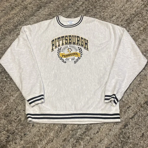 Champion Pittsburgh Penguins Gray Sweatshirt  sz L - Picture 11 of 11